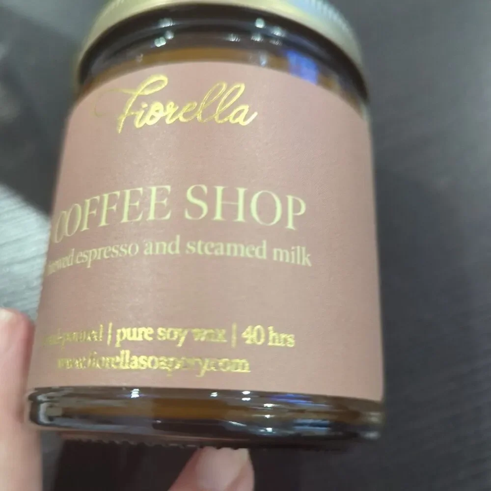 Fiorella Soy Candle Coffee Shop, Espresso And Steamed Milk Hand Poured Soy Wax